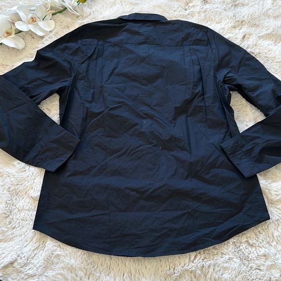 Everlane NWOT Poplin Long Sleeve Button Down Shirt Black Size L - Picture 6 of 8
